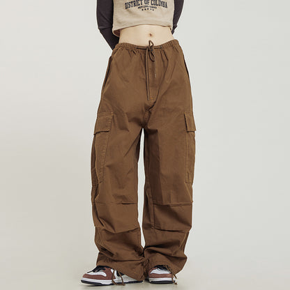 Retro Khaki Cargo Pants – Multi Pocket