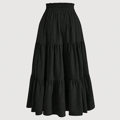Women’s High-Waist Pleated Midi Skirt with Knot Detail
