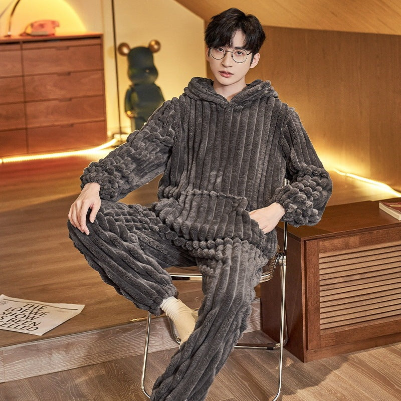 Men’s Warm Homewear Set – Cozy Large Winter Clothing