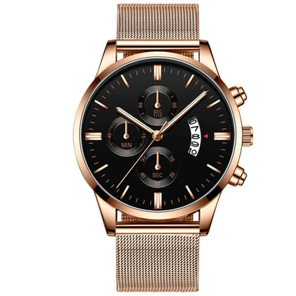 Men’s Luxury Business Quartz Watch – Mesh Band Design