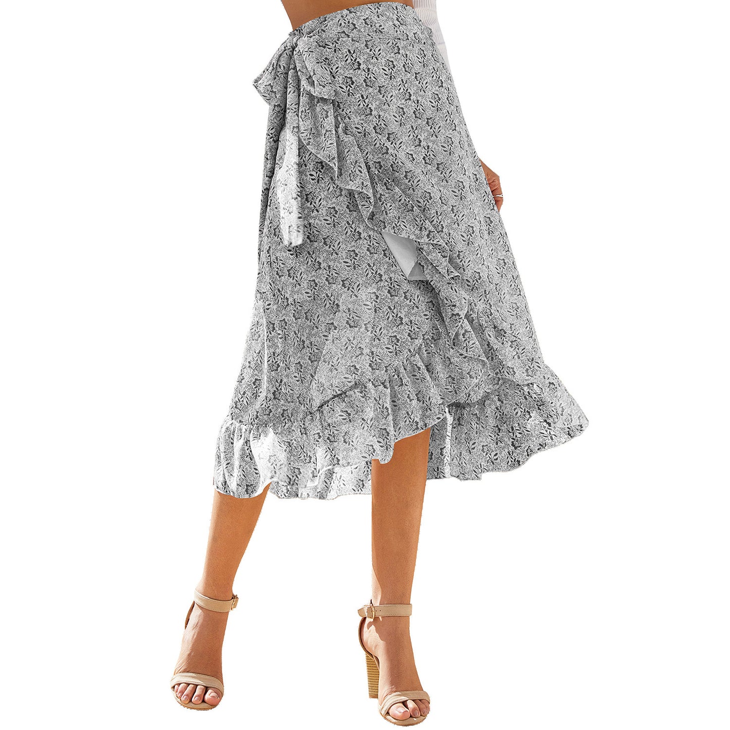 Women’s High Waist Floral Wrap Skirt