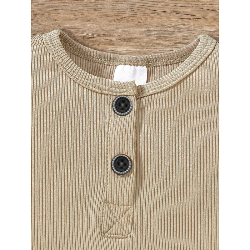 3-Pack Newborn Baby Long Sleeve Ribbed Rompers
