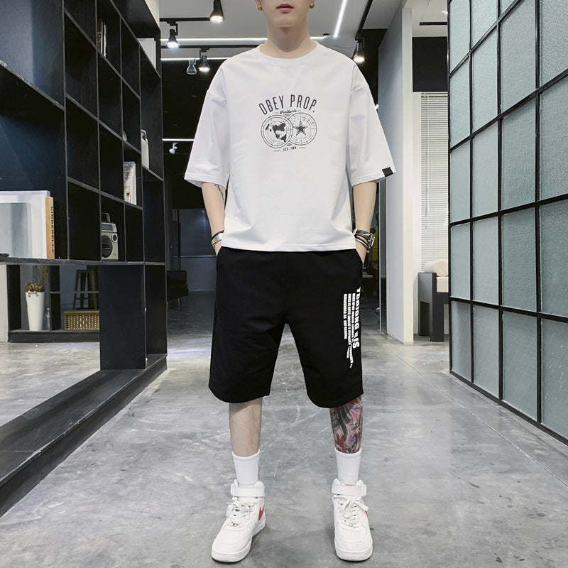 Men’s Summer Sportswear Set – Casual T-Shirt & Shorts Suit