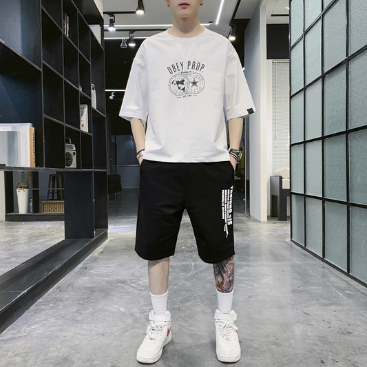 Men’s Summer Sportswear Set – Casual T-Shirt & Shorts Suit