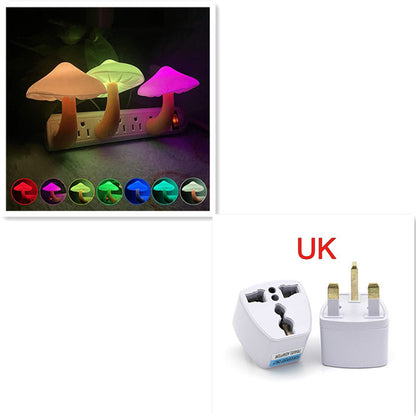 LED Mushroom Night Light – Plug-in Sensor Lamp for Home & Bedroom