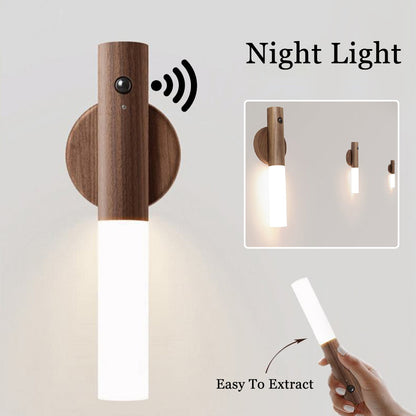 Auto LED Motion Sensor Night Light – USB Magnetic Wall Lamp