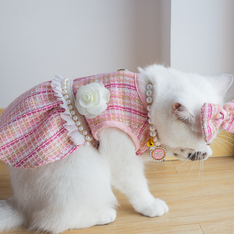 Cute Cat Pet Dress – Fashion Skirt for Small Pets