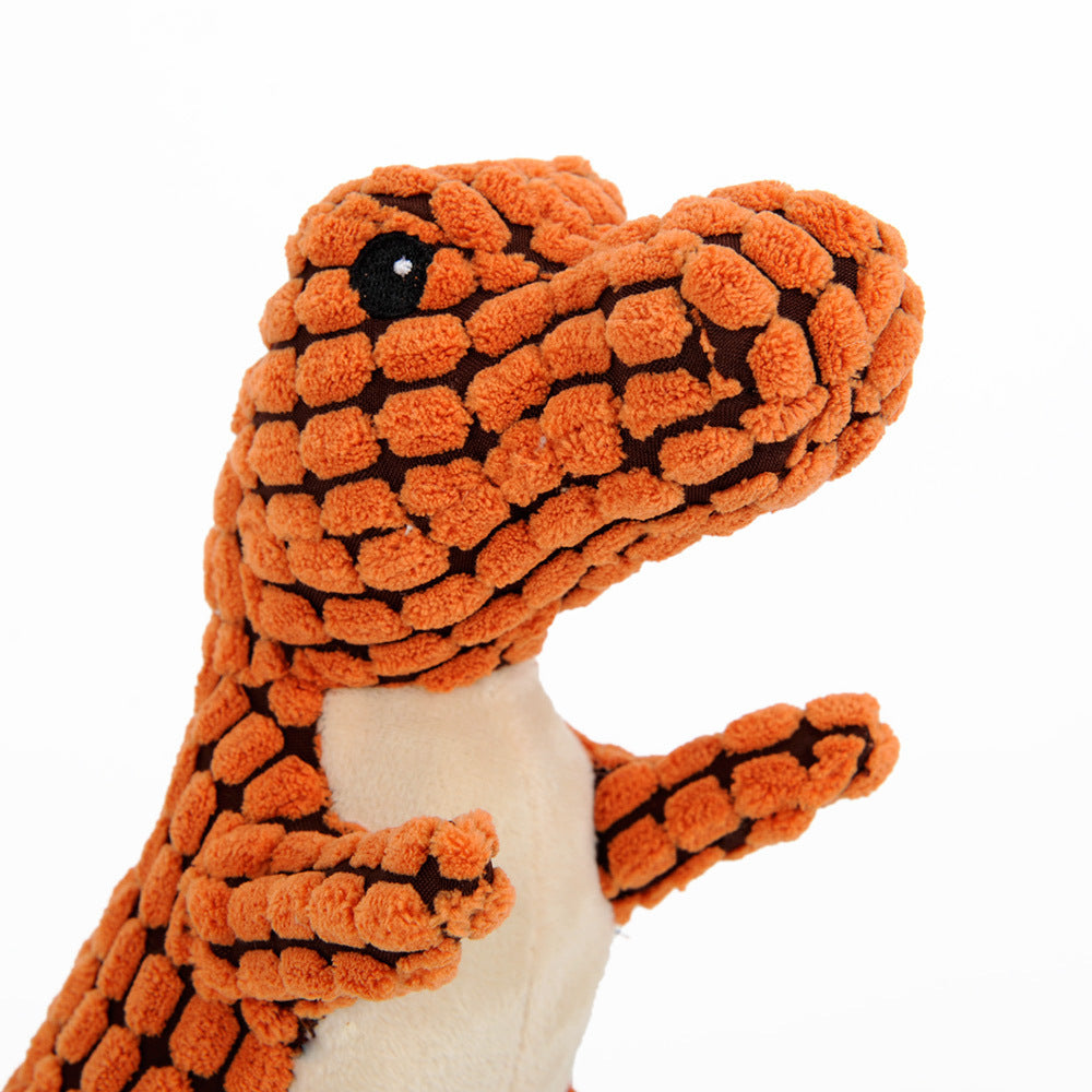 Dinosaur Plush Dog Toy – Interactive Chew Toy with Squeaker for Small & Large Dogs