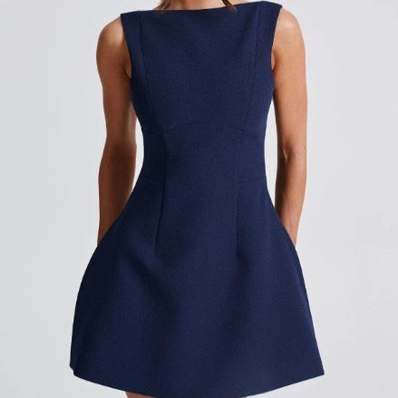 Women's Sexy Slim Backless Sleeveless Mini Dress
