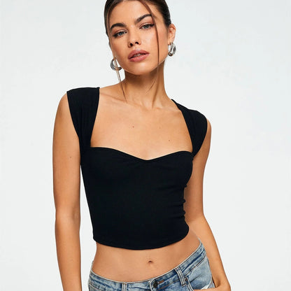 Women’s Sweetheart Ribbed Crop Top