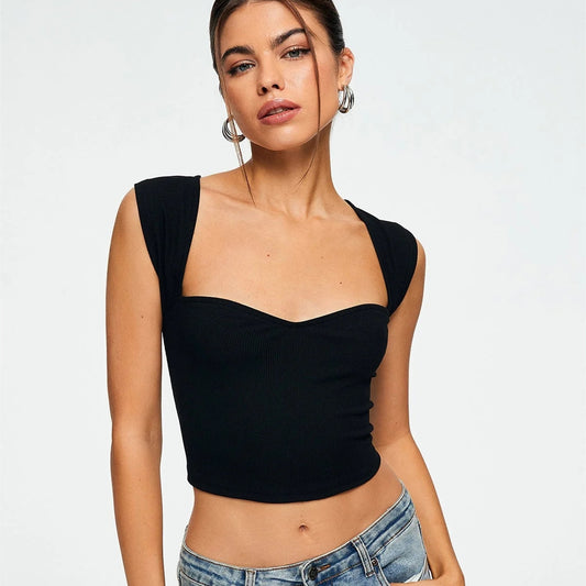 Women’s Sweetheart Ribbed Crop Top