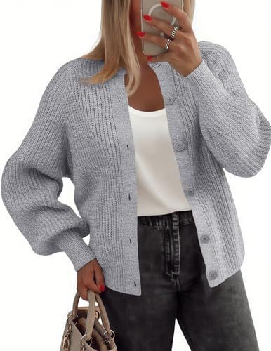 Women’s Round Neck Buckle Cardigan