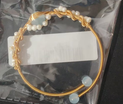 Gold Pearl Bracelet – Vintage Braided Fashion Cuff