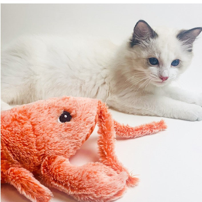 Electric Jumping Shrimp Cat Toy – USB Rechargeable Plush Lobster Simulation for Pets