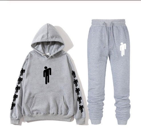 Billie Eilish Print Hoodie & Pants Set – Unisex Hip Hop Sweatshirt