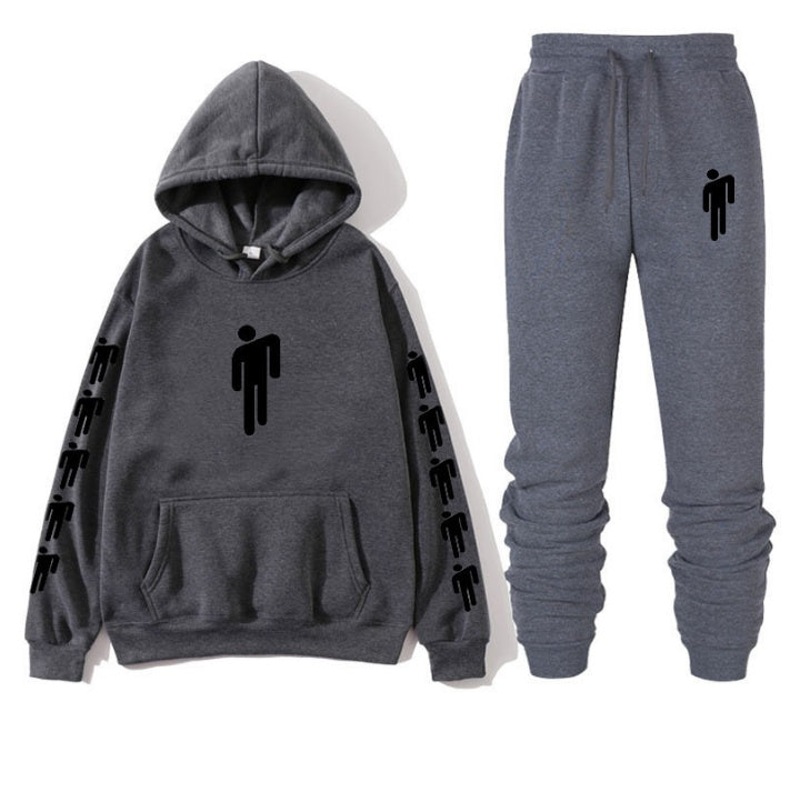 Billie Eilish Print Hoodie & Pants Set – Unisex Hip Hop Sweatshirt