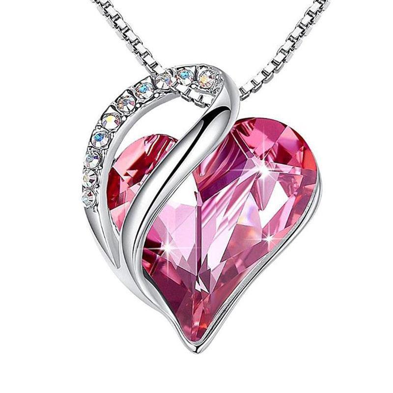 925 Silver Heart Necklace – Geometric Pendant for Women
