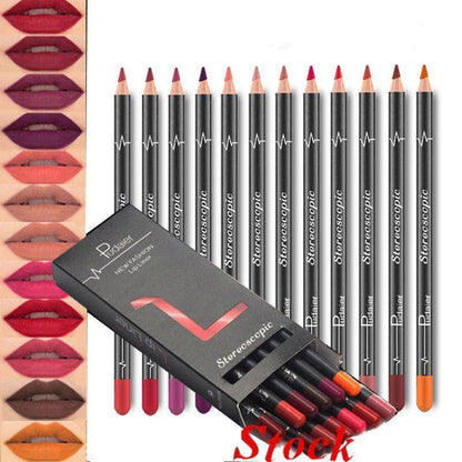 36-Color Waterproof Lip Liner Set – Non-Smudge Nude Shades