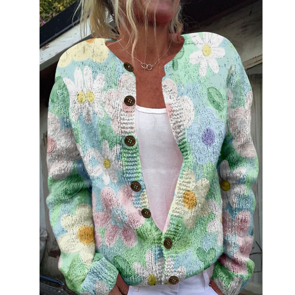 Women’s 3D Printed Knit Cardigan