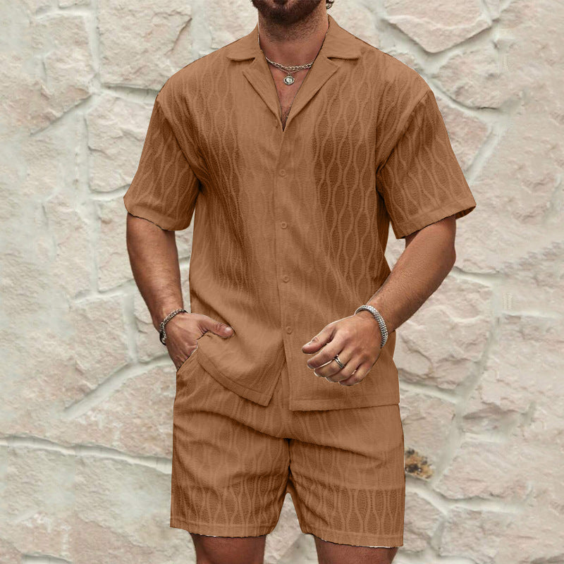 Men’s Casual Summer Tracksuit – Shirt & Shorts Set