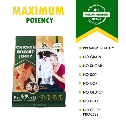 Chicken Jerky Dog Treats – All Natural Grain-Free High Protein Pet Snacks (300g)