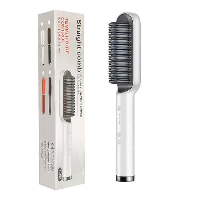 2-in-1 Hair Straightener & Curling Hot Comb – Electric Hair Brush