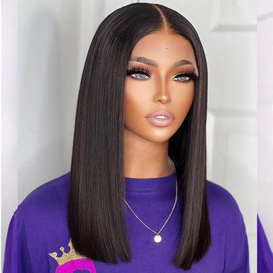 Double Drawn Bone Straight Human Hair Wig