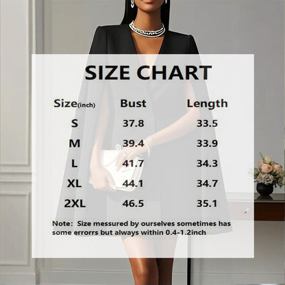 Women’s Elegant V-Neck Double-Breasted Cape Blazer Dress
