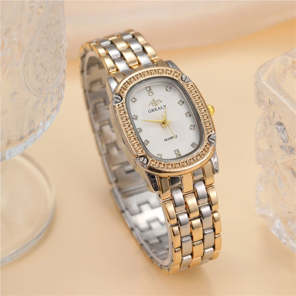 Rhinestone Luxury Oval Dial Watch