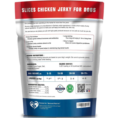 Chicken Jerky Dog Treats – All Natural Grain-Free High Protein Pet Snacks (1.5 lb)