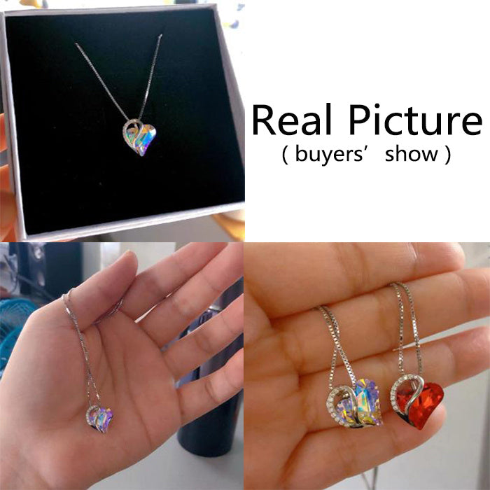 925 Silver Heart Necklace – Geometric Pendant for Women