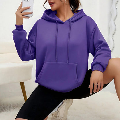 Women’s Loose Fit Drawstring Sweatshirt with Pockets