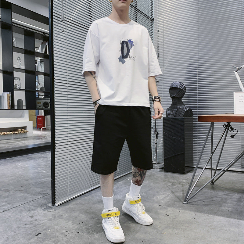 Men’s Summer Sportswear Set – Casual T-Shirt & Shorts Suit