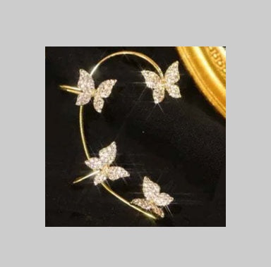 Butterfly Ear Clip and Hook Earrings – Women’s Fashion Jewelry