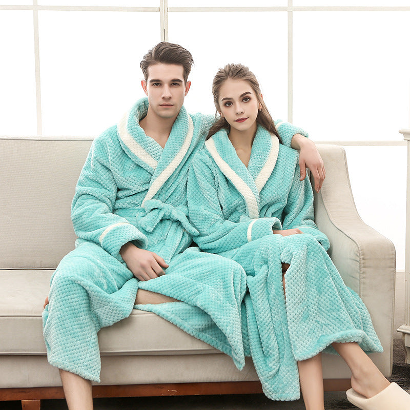 Couple Winter Pajama & Bathrobe Set – Cozy Couple Gown