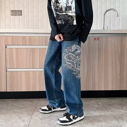 Men’s Loose Embroidered Jeans