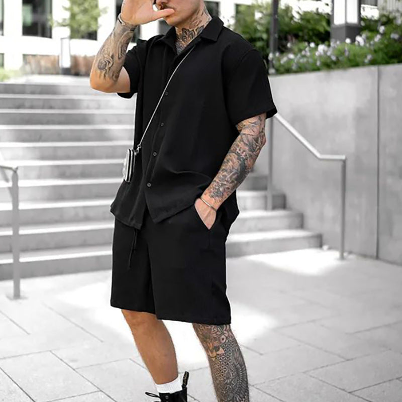 Men’s Casual Polo Short Set – Short Sleeve Shirt & Shorts Two-Piece Summer Outfit
