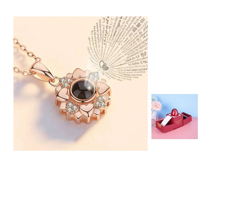 Valentine’s Day Metal Rose Jewelry Box – Necklace Gift