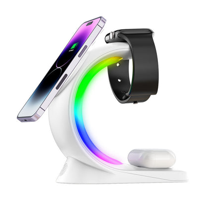 3-in-1 Magnetic Wireless Charger with Fast Charging for Phone, AirPods, iPhone, and Watch