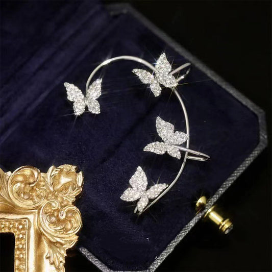 Butterfly Ear Clip and Hook Earrings – Women’s Fashion Jewelry
