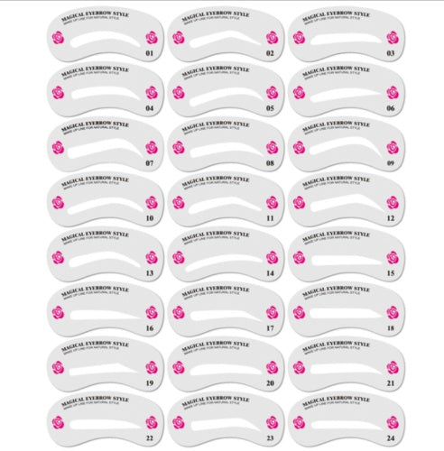 Eyebrow Stamp & 24PC Stencil Kit