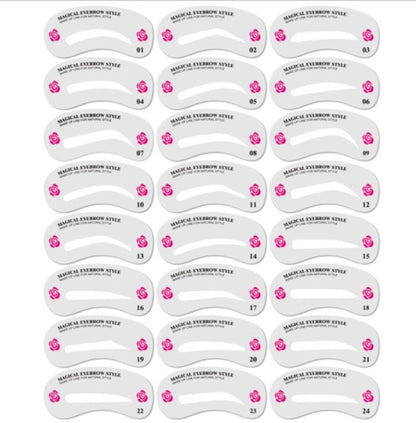Eyebrow Stamp & 24PC Stencil Kit