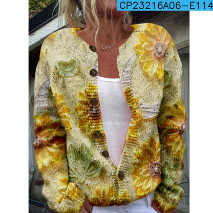 Women’s 3D Printed Knit Cardigan