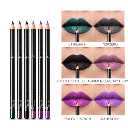 36-Color Waterproof Lip Liner Set – Non-Smudge Nude Shades