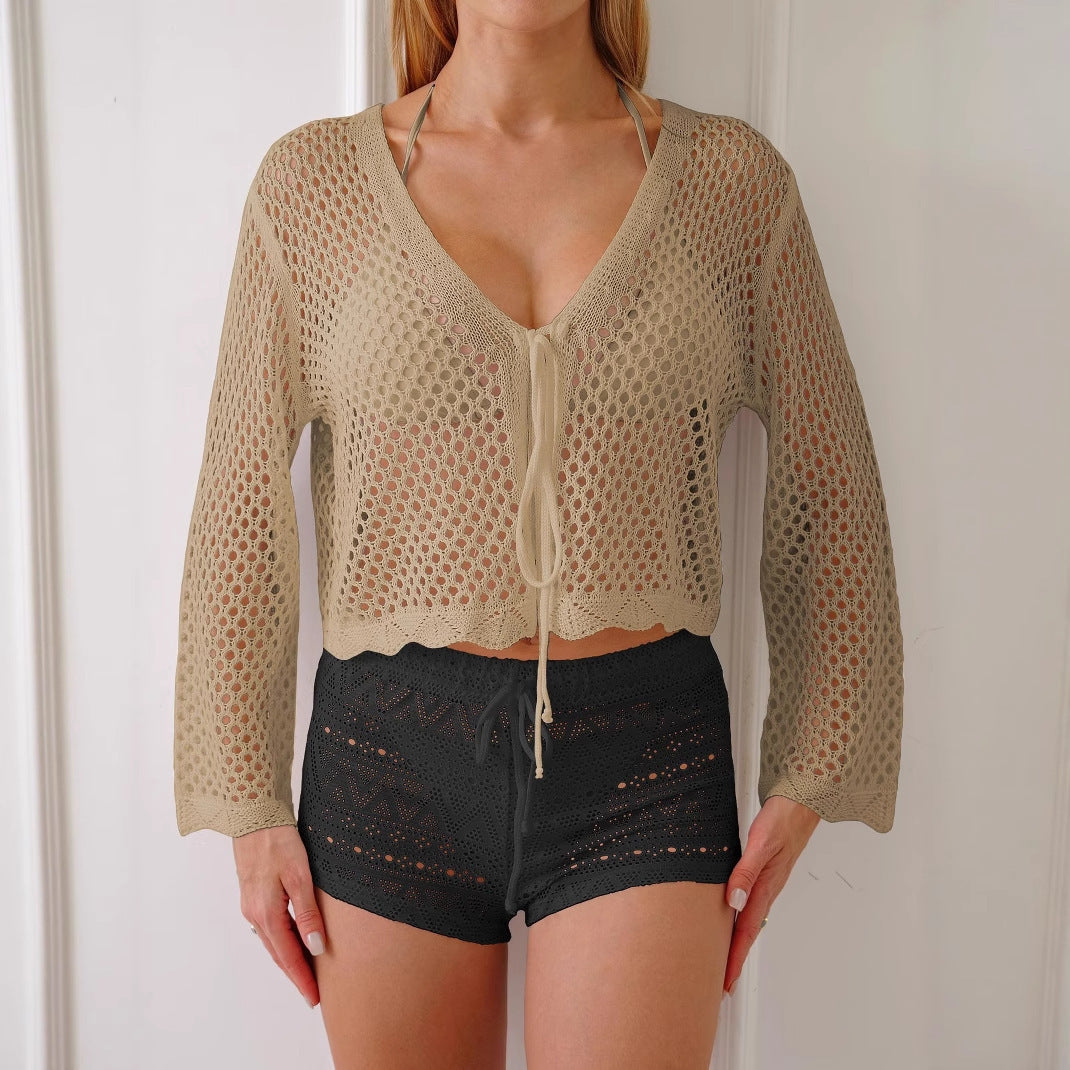 Women’s Cotton Hollow Cardigan Blouse