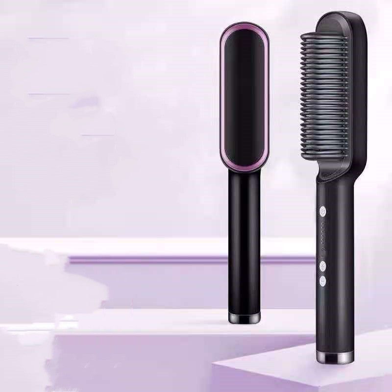 2-in-1 Hair Straightener & Curling Hot Comb – Electric Hair Brush
