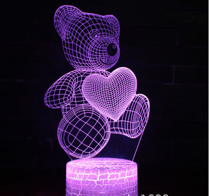 3D LED Night Lamp – USB Acrylic Neon Light for Home & Gifts
