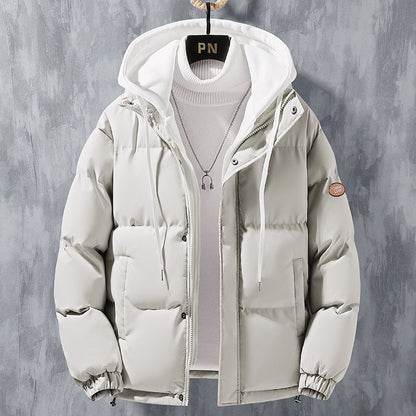Men’s Hooded Winter Jacket – Thick Windproof Cotton Coat