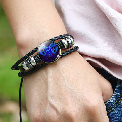 Zodiac Constellation Braided Bracelet – Unisex Jewelry
