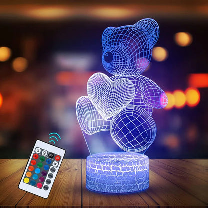 3D LED Night Lamp – USB Acrylic Neon Light for Home & Gifts